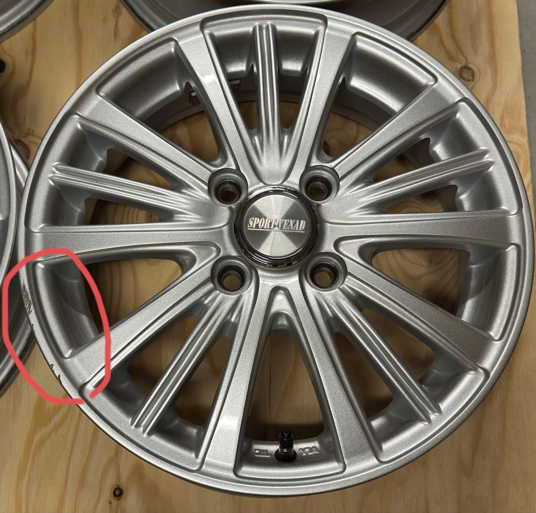 14インチ アルミホイール 4.5Jオフセット45 pcd100 4穴 ナット付