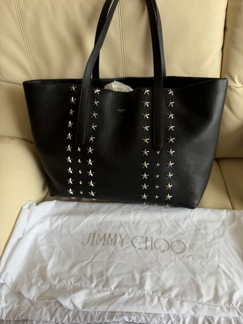 【近年モデル 極美品】ジミーチュウ　ピムリコ　トートバッグ　スタートリム　黒