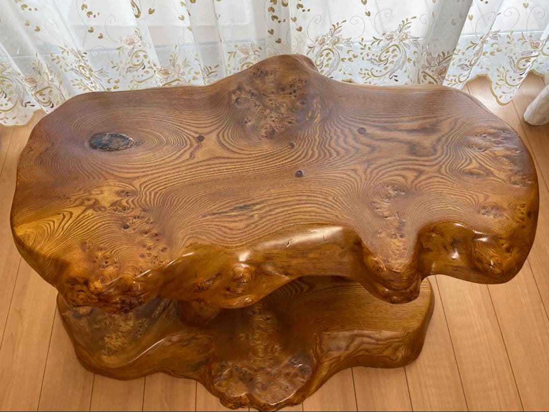 福岡引取り　幅65cm 一枚板　工芸品　テーブル　花台　飾り台