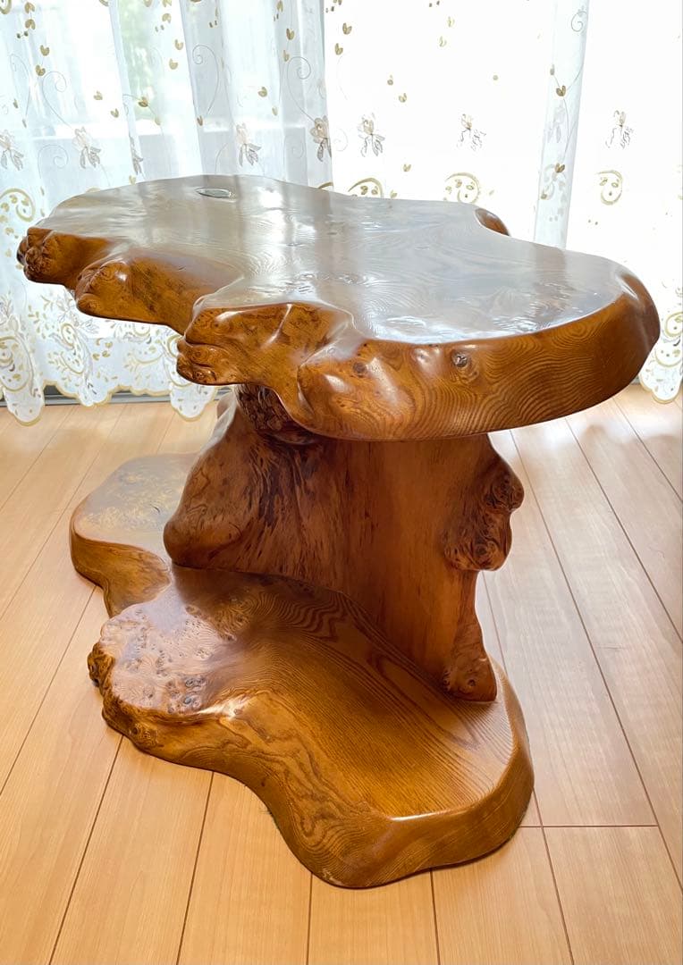 福岡引取り　幅65cm 一枚板　工芸品　テーブル　花台　飾り台
