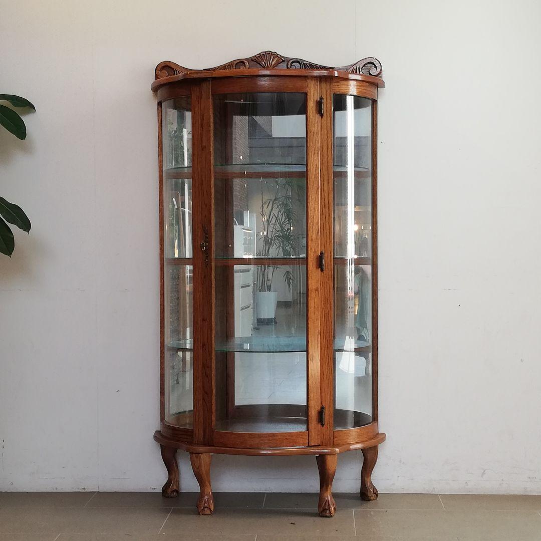 Φ ドラゴンクロウ ガラスキャビネット ハーフムーン型 アンティーク