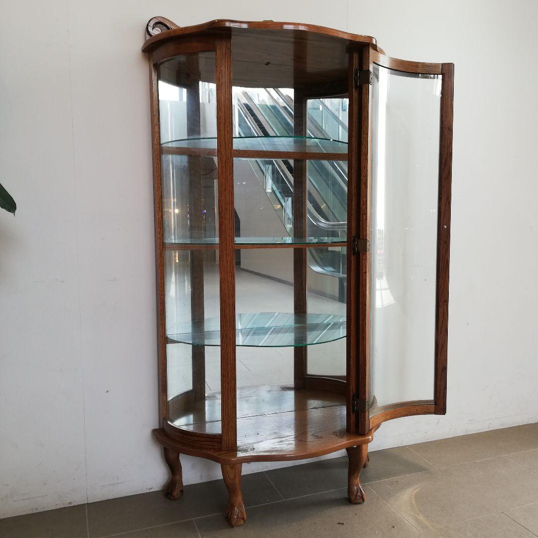 Φ ドラゴンクロウ ガラスキャビネット ハーフムーン型 アンティーク