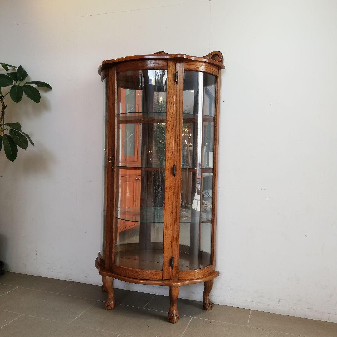 Φ ドラゴンクロウ ガラスキャビネット ハーフムーン型 アンティーク