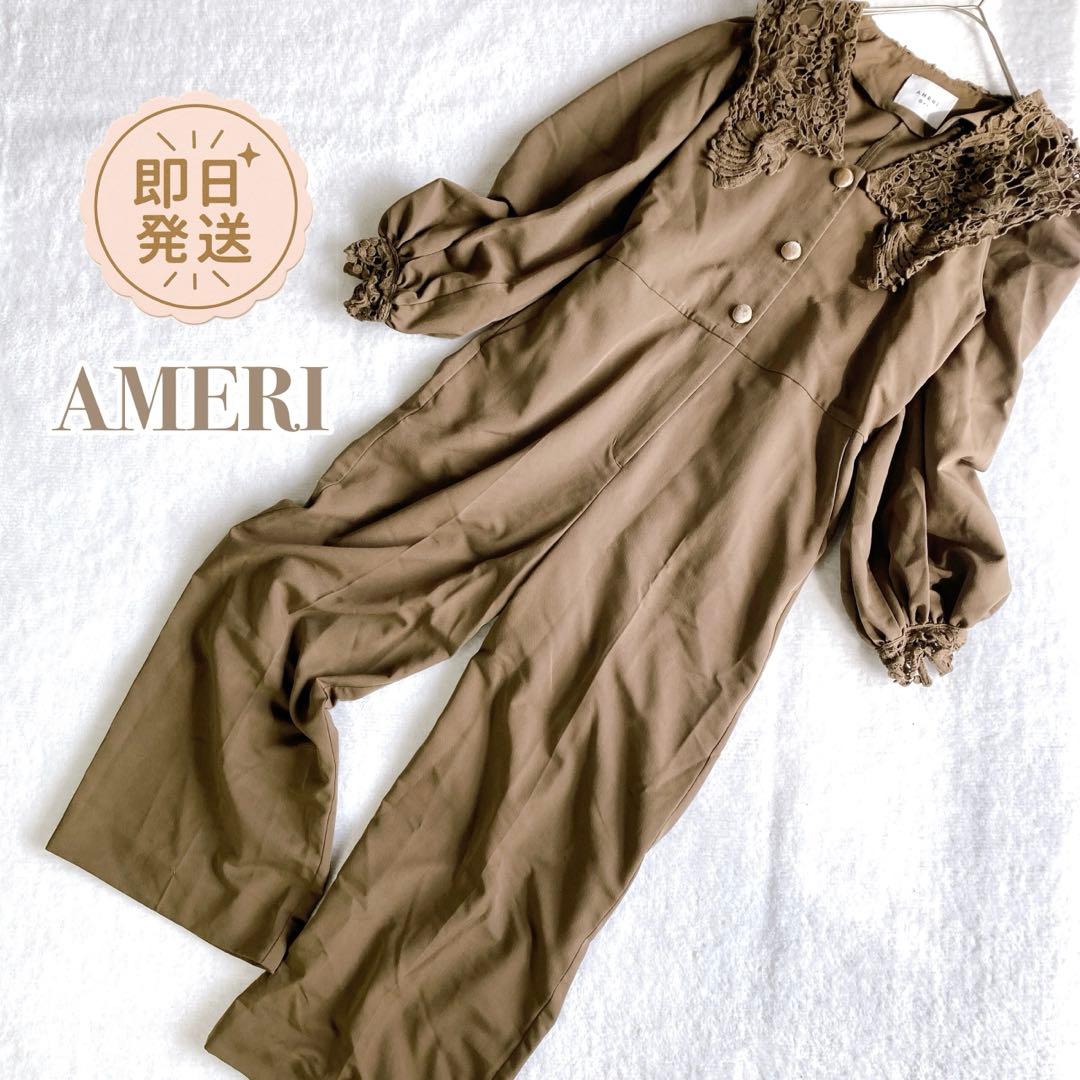 AMERIヴィンテージ 【S】セーラーレースカラージャンプスーツ オールインワン