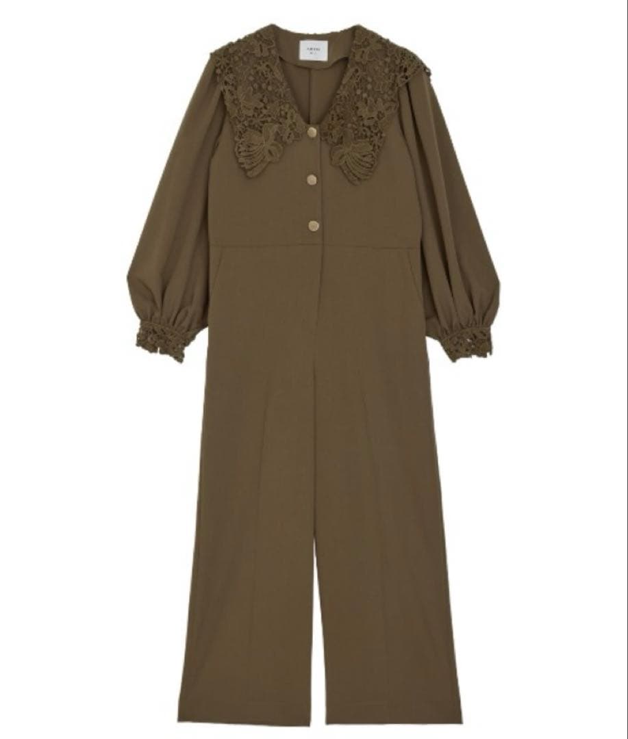 AMERIヴィンテージ 【S】セーラーレースカラージャンプスーツ オールインワン