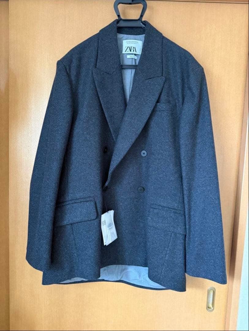 ZARA ダークグレー ダブルブレストジャケット XL