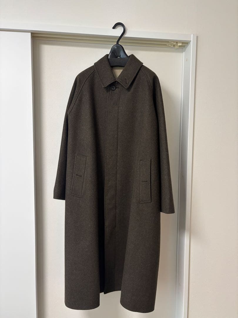 【麻布テーラー】ステンカラーコート ウール100%