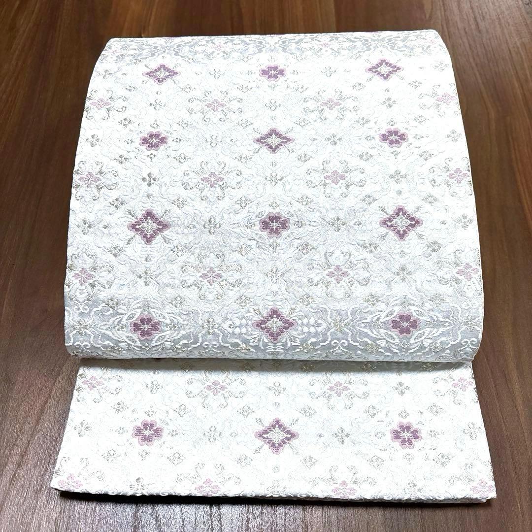 正絹　袋帯《刺繍　花紋様》