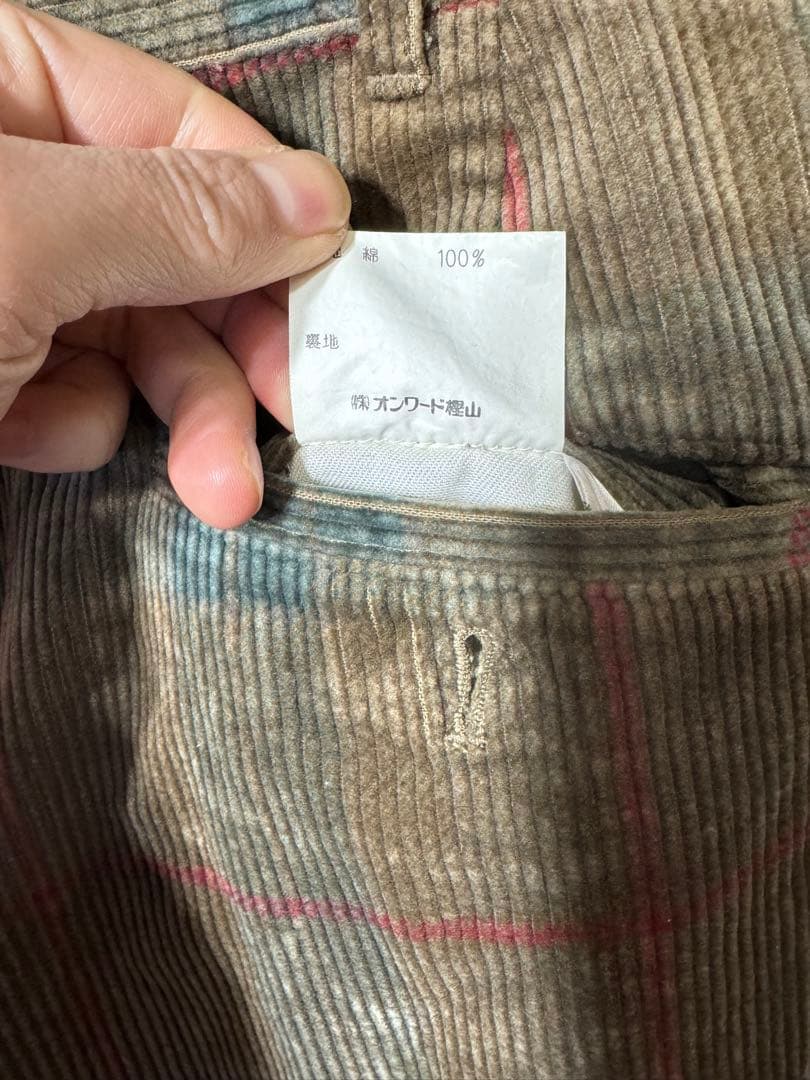 90s polo by ralph laurenチェック柄コーデュロイスラックス