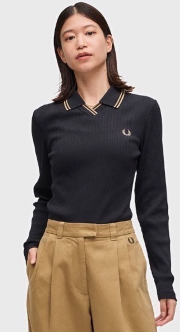トップス FRED PERRY Twin Tipped Ribbed Polo Shirt