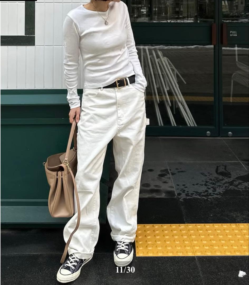 ok.soon×piccadilly コットンホワイトペインターパンツ　サイズ3