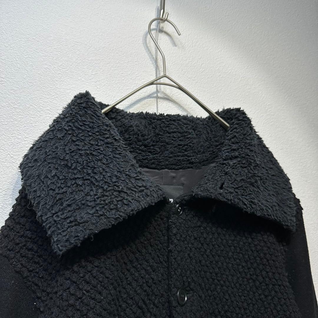 希少 gomme 上質 ウール 変形 ドッキング ボア デザイン コート M