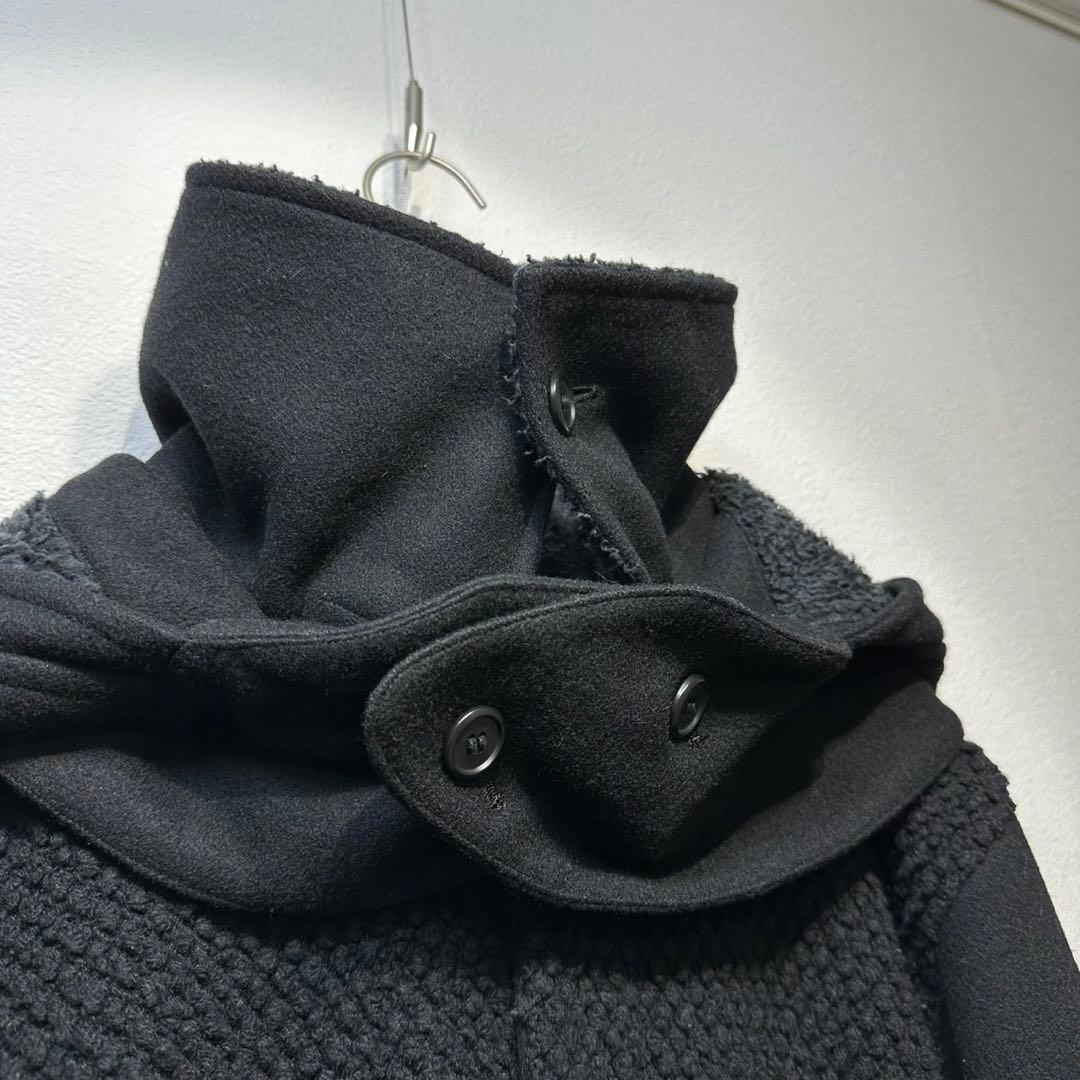 希少 gomme 上質 ウール 変形 ドッキング ボア デザイン コート M