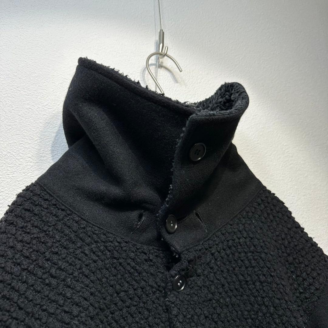 希少 gomme 上質 ウール 変形 ドッキング ボア デザイン コート M