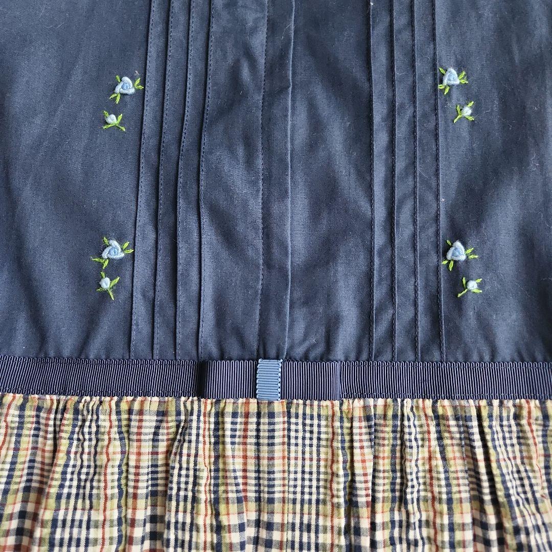 Shichiri ネイビー 半袖 ワンピース