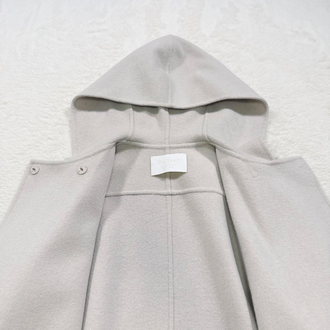 【美品】ボールジィ　プレミアムウールリバー フーデッドショートコート　薄ベージュ