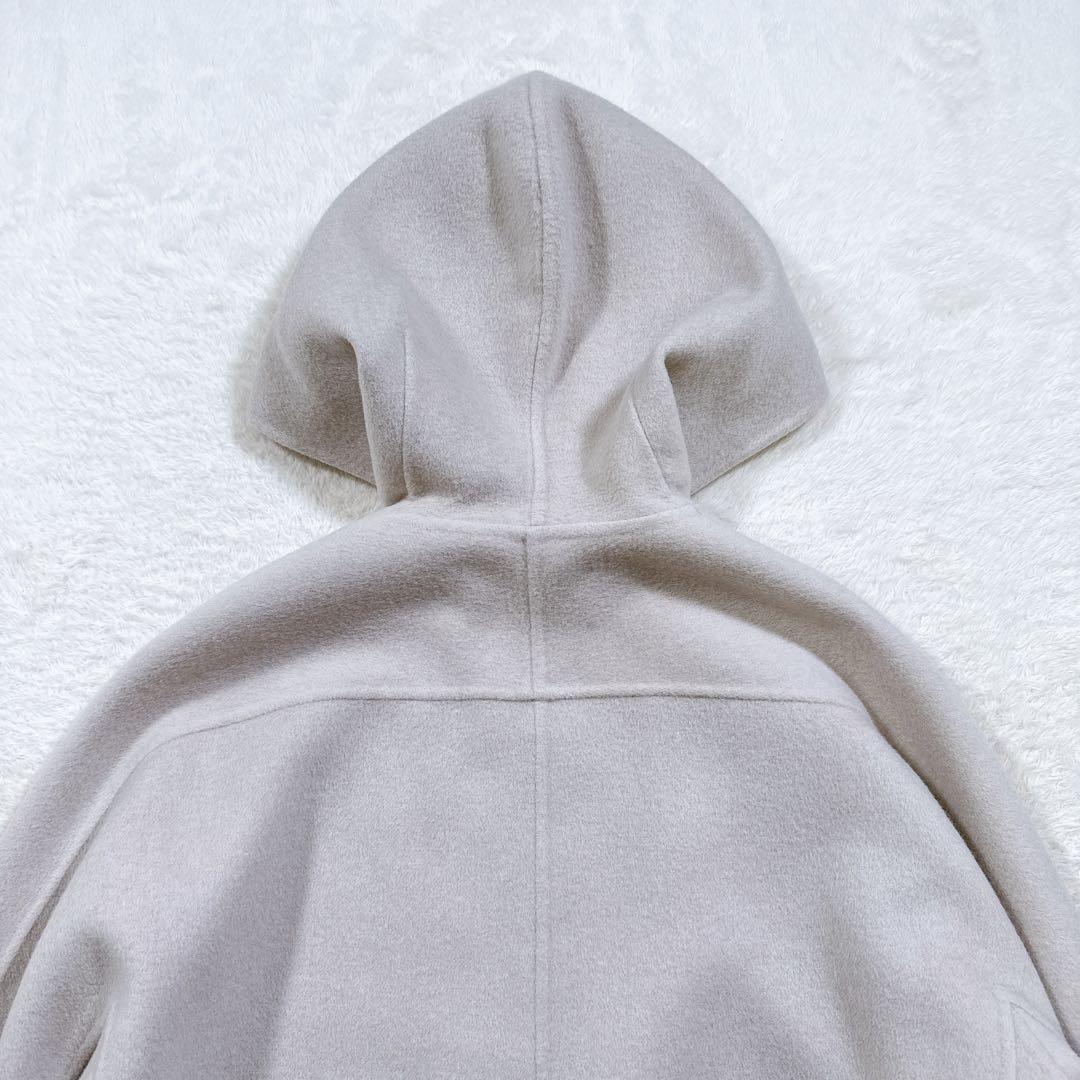 【美品】ボールジィ　プレミアムウールリバー フーデッドショートコート　薄ベージュ