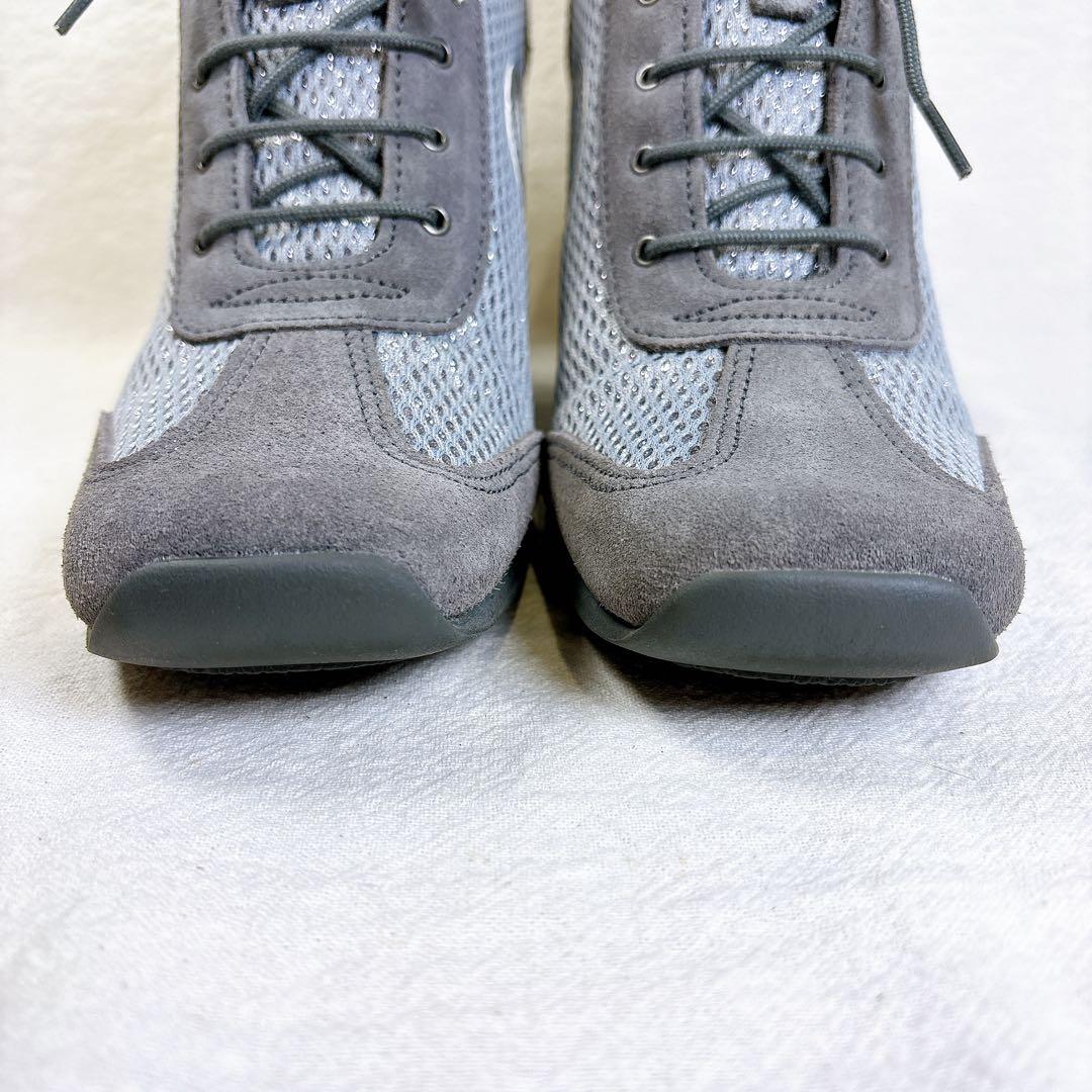 NO NAME グレー シルバー ウェッジソール スニーカー 24.5