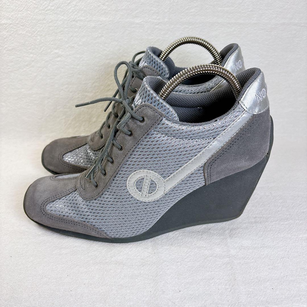 NO NAME グレー シルバー ウェッジソール スニーカー 24.5