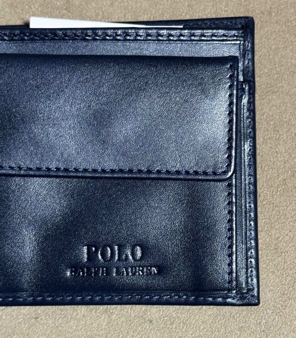 ポロラルフローレン Polo ベアレザービルフォールドウォレット 新品