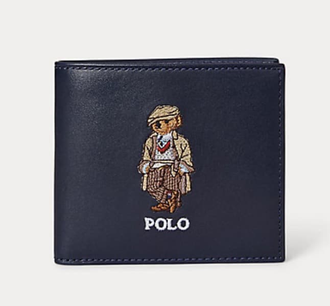 ポロラルフローレン Polo ベアレザービルフォールドウォレット 新品