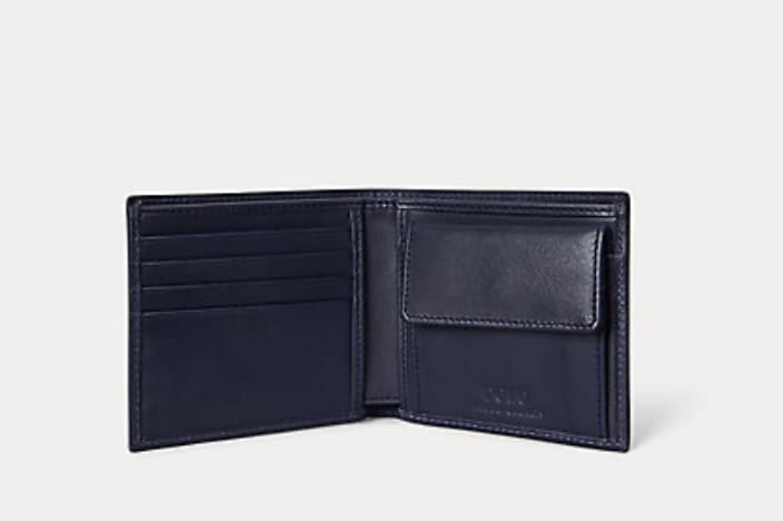 ポロラルフローレン Polo ベアレザービルフォールドウォレット 新品