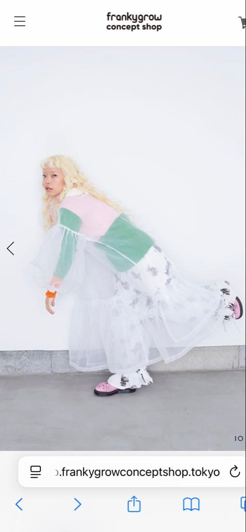 frankygrowORGANDY TULLE DRESS F2BLACKワンピ