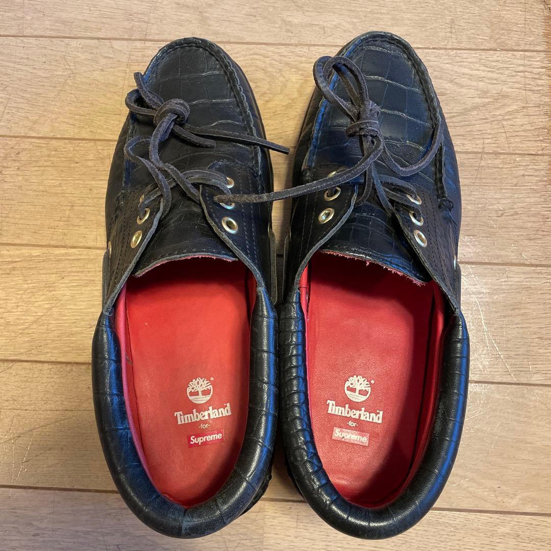 Timberland Supreme クロコダイル調デッキシューズ