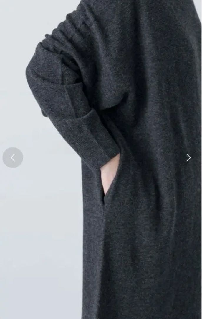 新品タグ付　かぐれ　ラムウールニットワンピース　チャコール　0size 完売