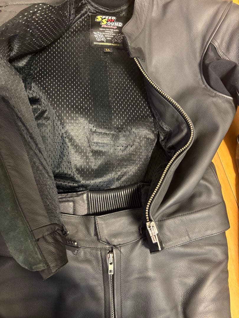 美品SPEED OF SOUND セパレート黒革ツナギ LL