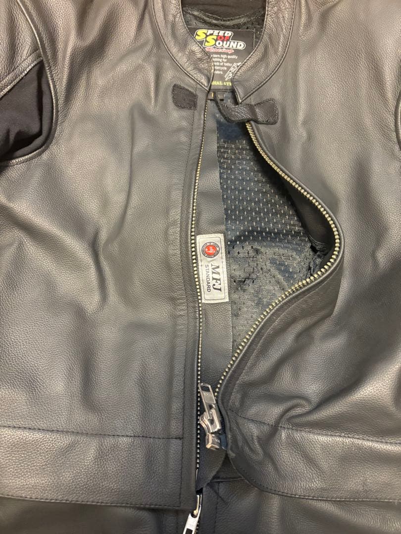 美品SPEED OF SOUND セパレート黒革ツナギ LL