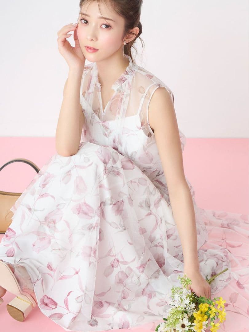 セルフォードレイヤードフラワープリントワンピース36