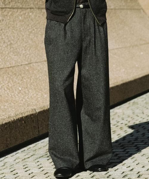 【美品•タグ付き】 LIDNM SILK NEP WOOL PANTS