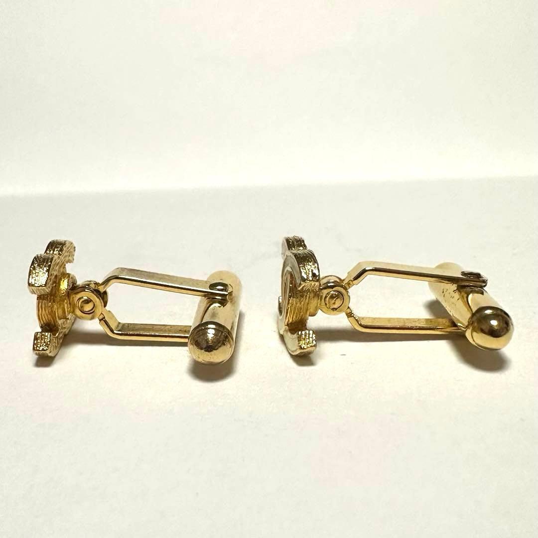 シャネル　CHANEL　カフスボタン　カフスリンク　ココマーク　ゴールド　極美品