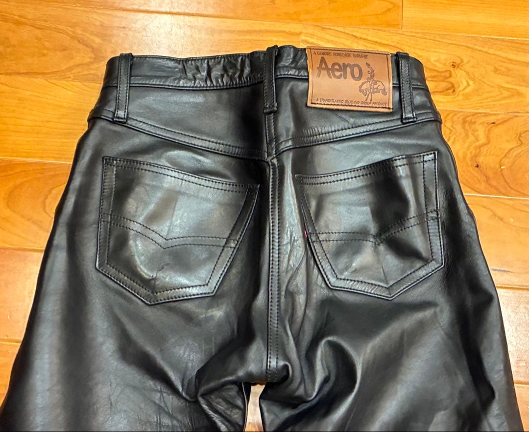 希少　AERO LEATHER エアロレザー　馬革　レザーパンツ　31インチ　M