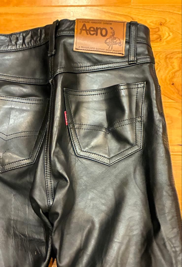 希少　AERO LEATHER エアロレザー　馬革　レザーパンツ　31インチ　M