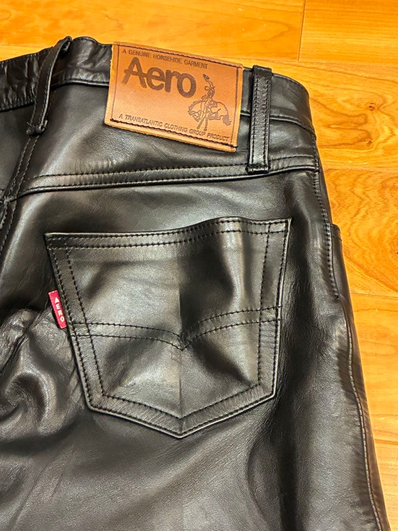 希少　AERO LEATHER エアロレザー　馬革　レザーパンツ　31インチ　M