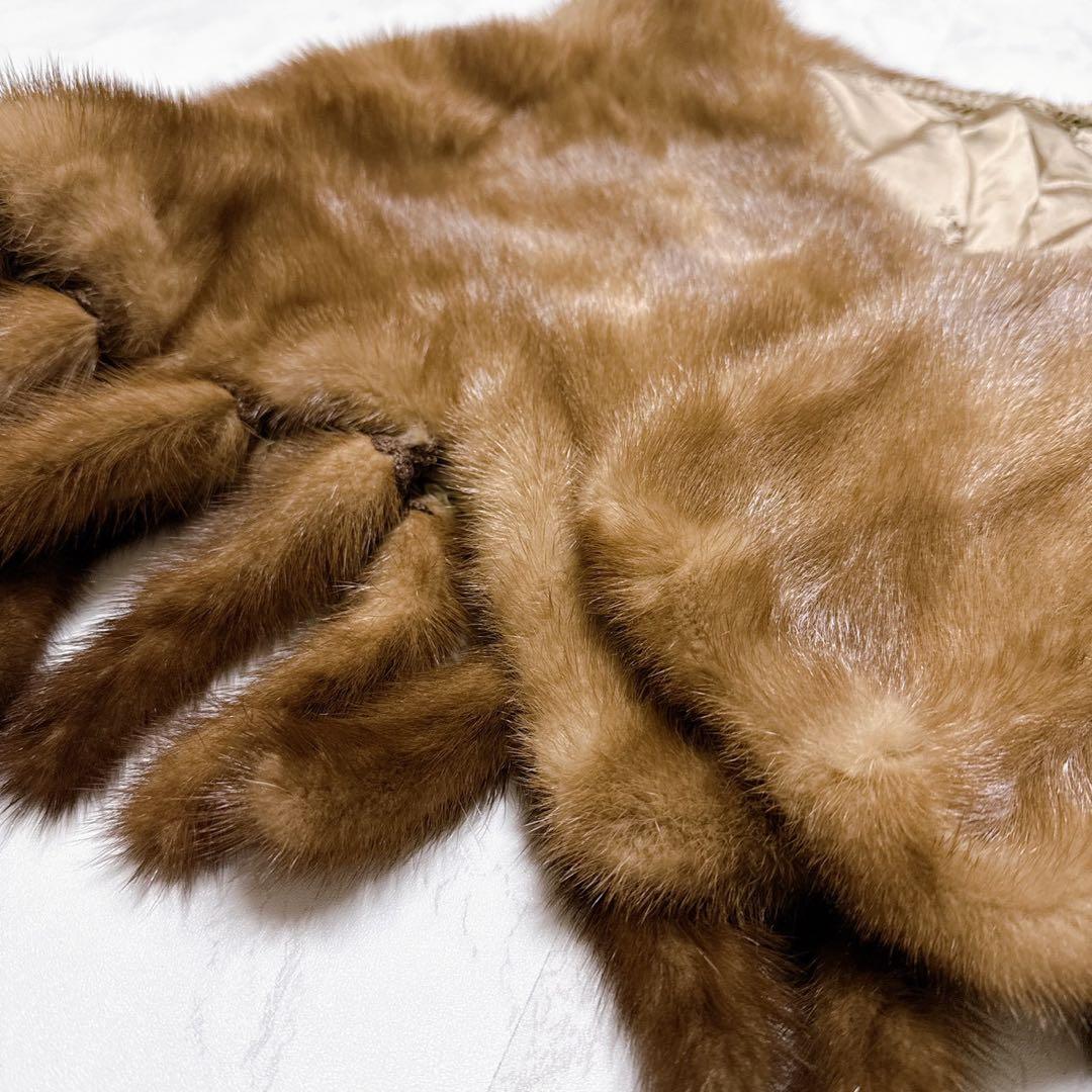 ミンクファー　パステルミンク　ビッグショール　ケープ　ポンチョ