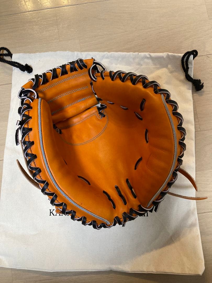 筋*痛様 KANAME 軟式用キャッチャーミット オレンジ