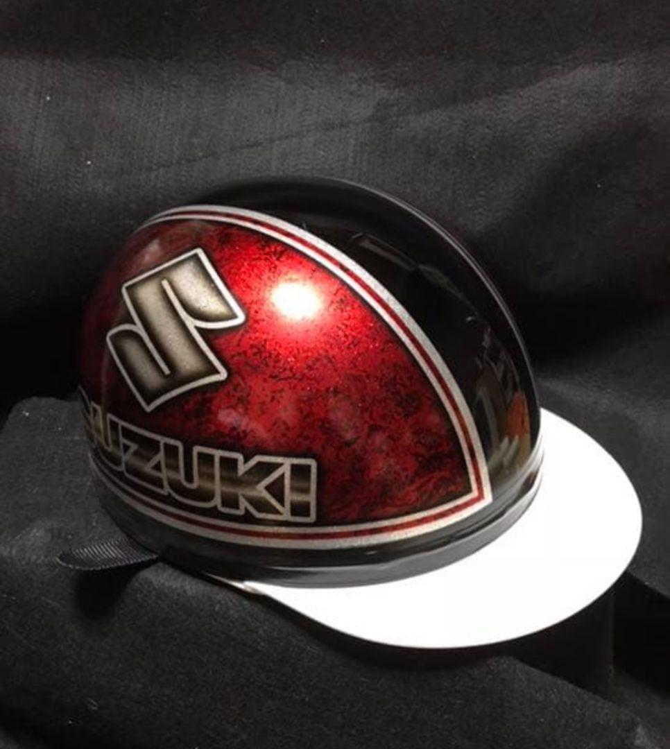 SUZUKI 半帽ヘルメット 赤黒