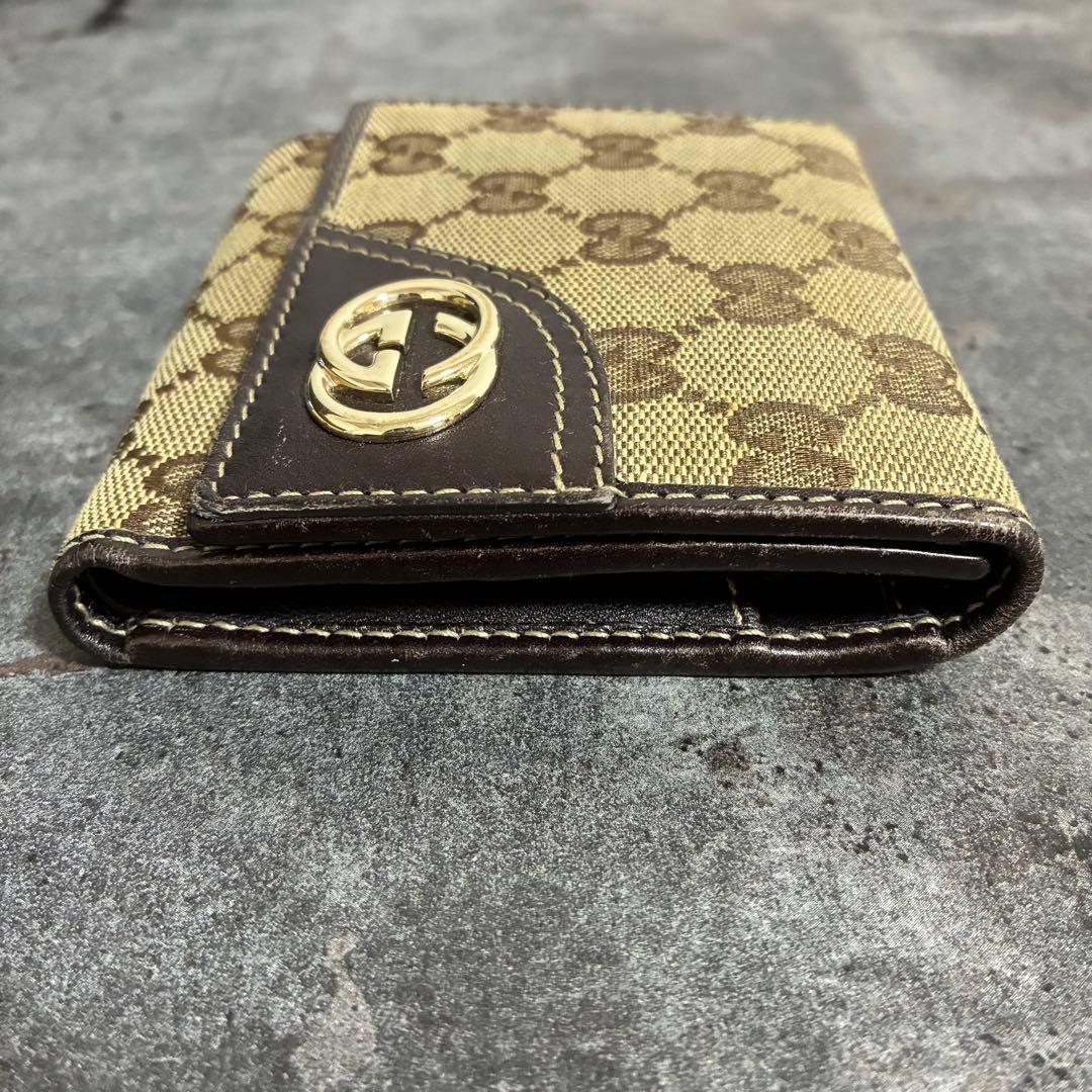 GUCCI GGキャンバス Ｗホック財布 箱無し