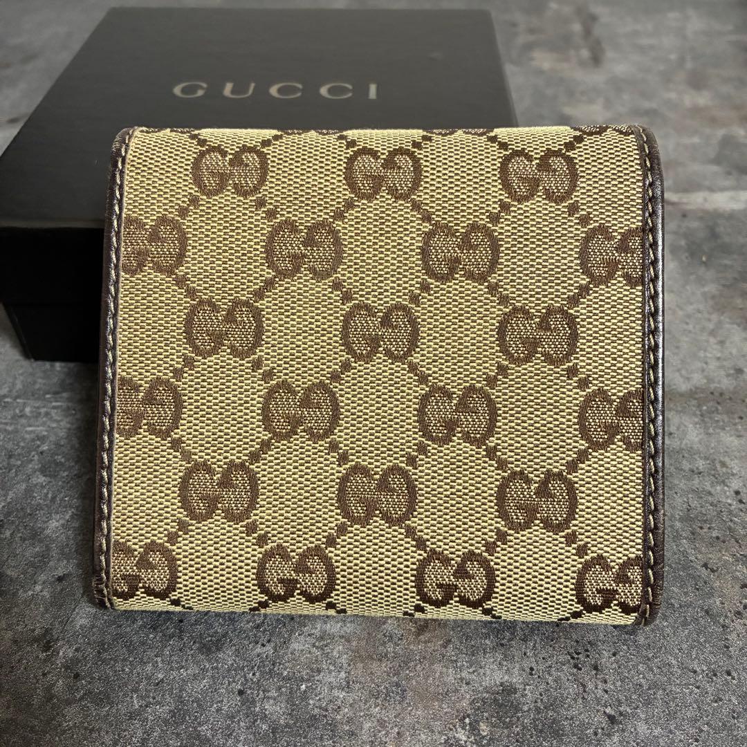 GUCCI GGキャンバス Ｗホック財布 箱無し
