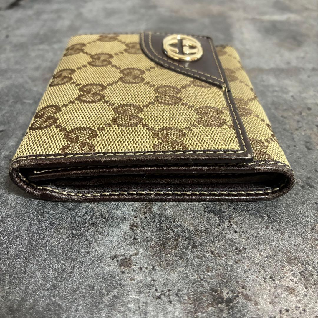 GUCCI GGキャンバス Ｗホック財布 箱無し