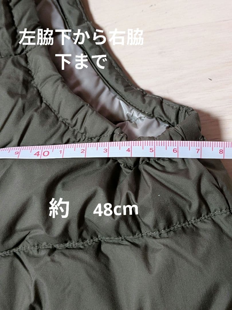 ダントン☆レディースクルーネックインナーダウンベスト☆Ｓサイズ☆オリーブ☆