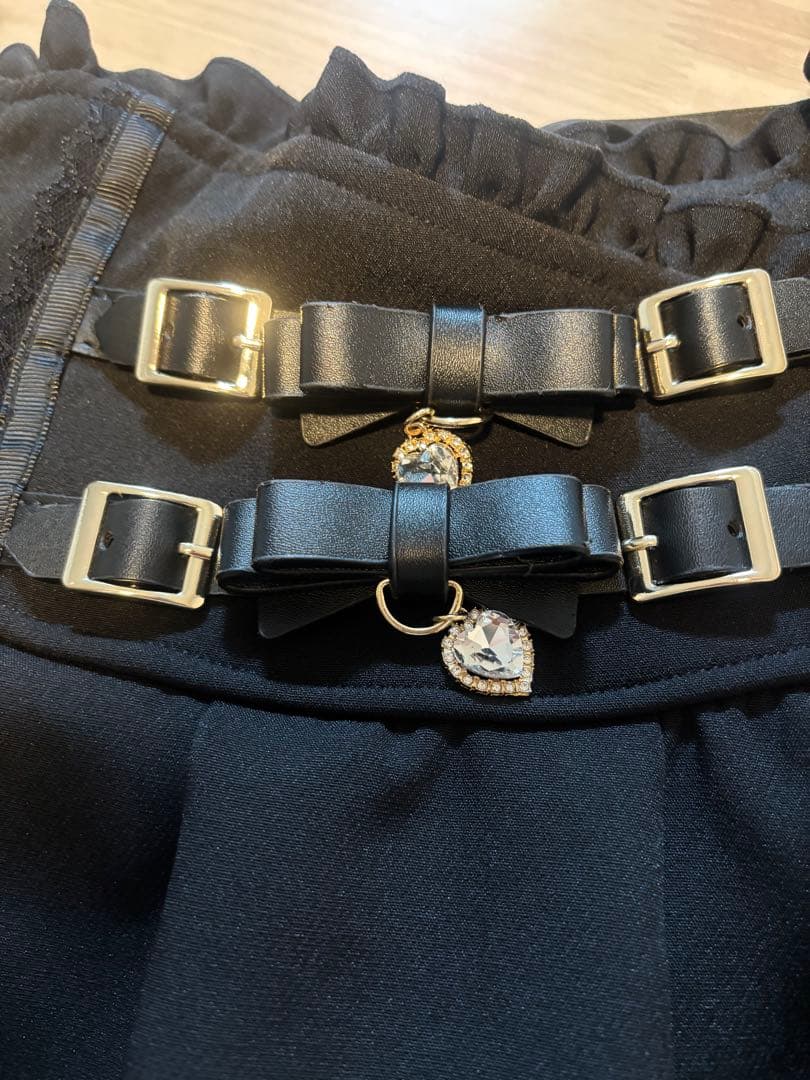 LIZLISA ２連リボンベルトスカパン Ｍ ブラック