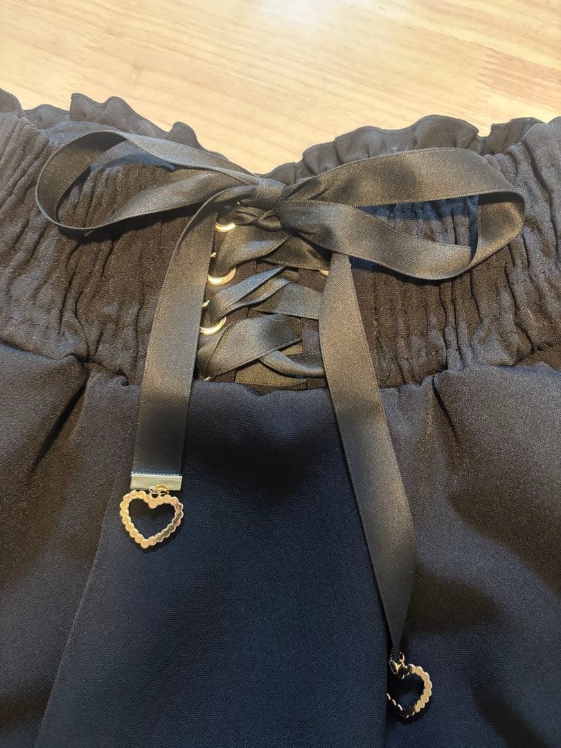 LIZLISA ２連リボンベルトスカパン Ｍ ブラック