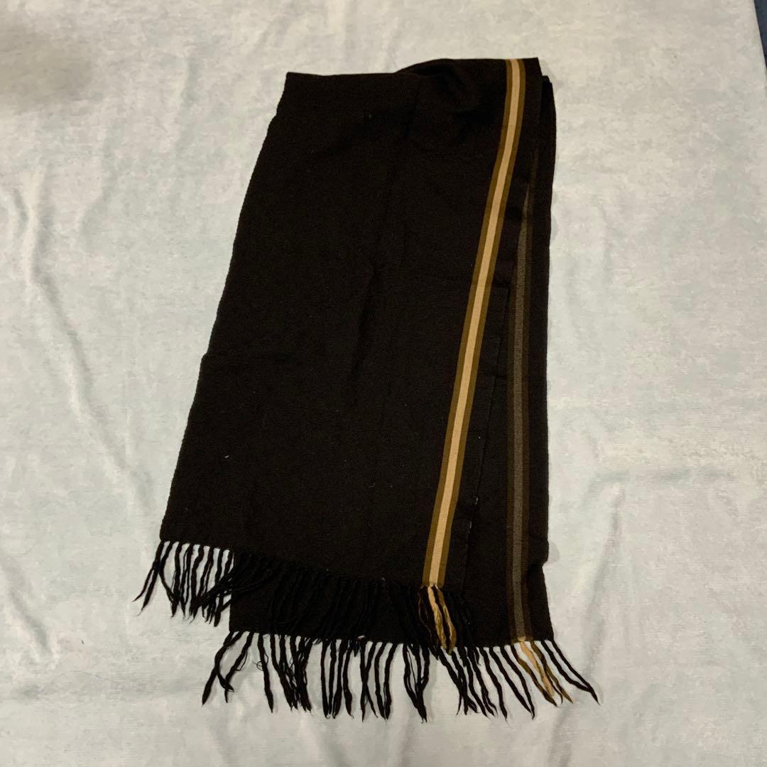 GUCCI ブラック マフラー ウール100%