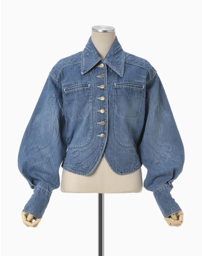 mame kurogouchi エンボス デニム ジャケット 24SS