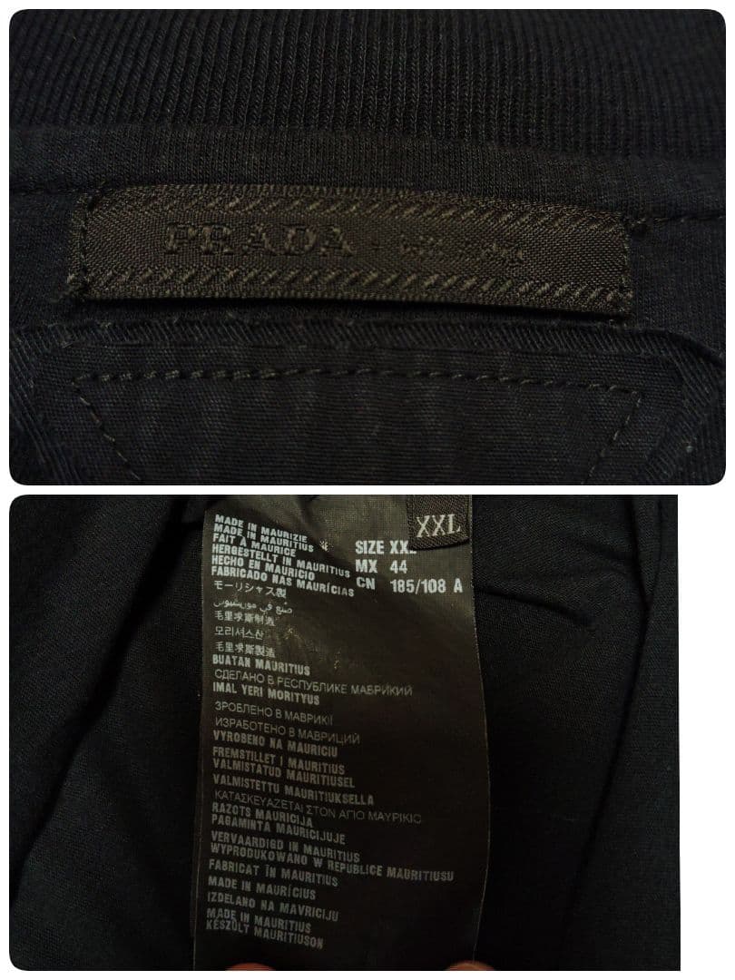 【美品】プラダ☆三角ロゴ　超希少　XXLサイズ　T シャツ　ブラック　メンズ