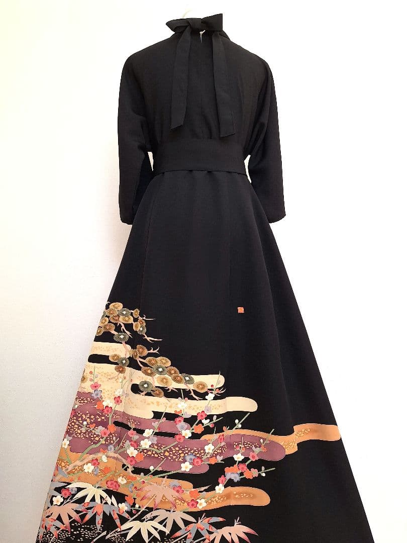 着物リメイクワンピース3683